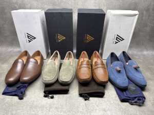 Four NEW pairs of Nappa Tori Australia leather men's shoes, size UK 10