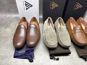 Four NEW pairs of Nappa Tori Australia leather men's shoes, size UK 10 - 2