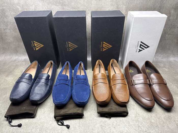 Four NEW pairs of Nappa Tori Australia leather men's shoes, size UK 12