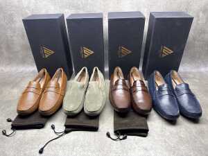 Four NEW pairs of Nappa Tori Australia leather men's shoes, size UK 12