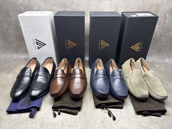 Four NEW pairs of Nappa Tori Australia leather men's shoes, size UK 12
