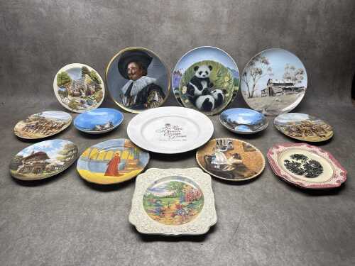 Assorted ceramic cabinet plates and bowls