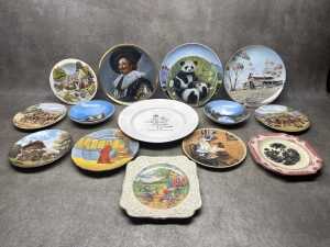 Assorted ceramic cabinet plates and bowls