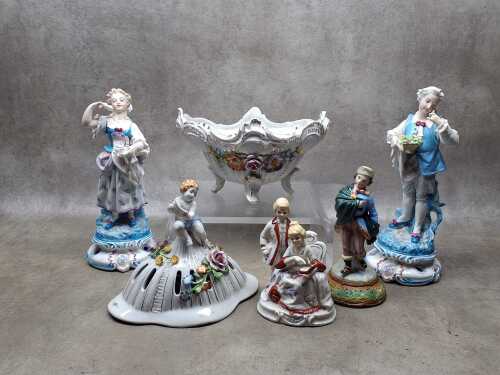 Group of antique porcelain figures