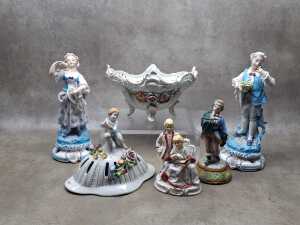 Group of antique porcelain figures