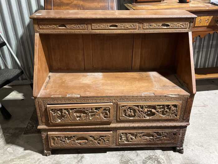 Chinese-style ornate timber cabinet