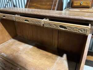 Chinese-style ornate timber cabinet - 2