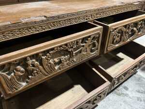 Chinese-style ornate timber cabinet - 3