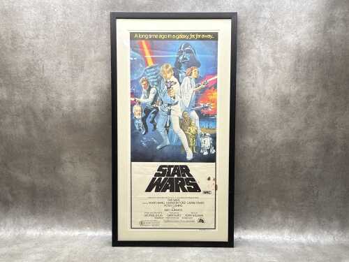Framed vintage 'Star Wars' vertical movie poster