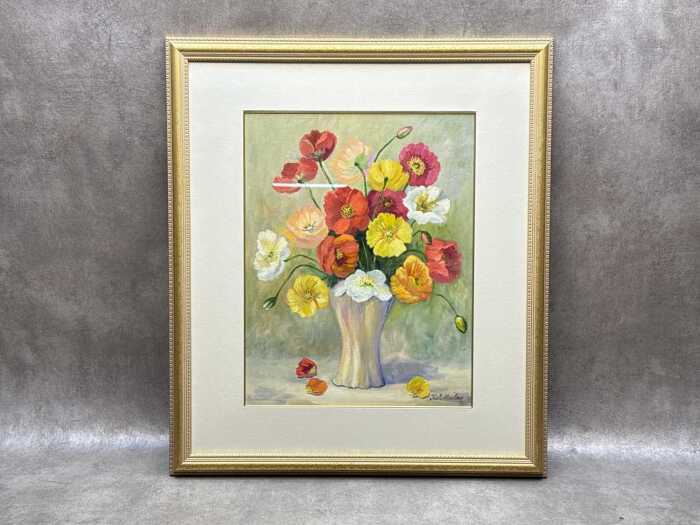 Thelma Meulen, Poppies. Oil painting on board