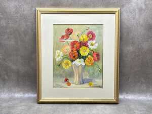 Thelma Meulen, Poppies. Oil painting on board