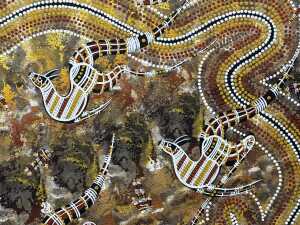 Trisha Mason (artist unknown), Indigenous painting on canvas - 3