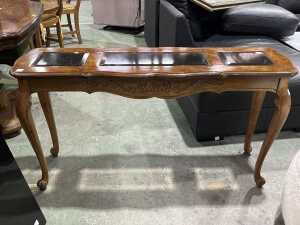 Burr walnut console table
