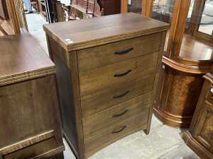 Modern timber chest of five drawers - 2