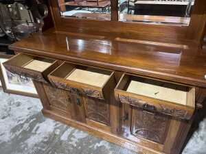 Edwardian walnut sideboard - 4
