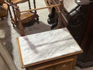 Marble top pot cupboard - 2