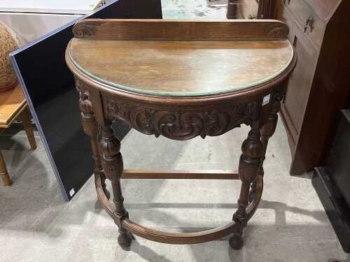 Timber demi-lune hall table