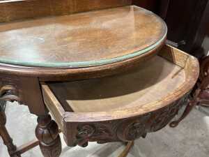Timber demi-lune hall table - 4