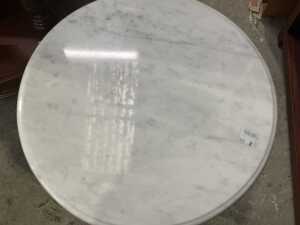 Round lamp table with marble top - 2