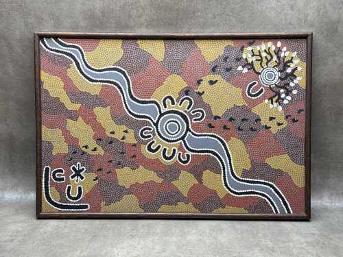 Indigenous acrylic painting on canvas