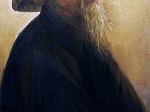 Portrait of an old Chinese man. Oil on board. - 3