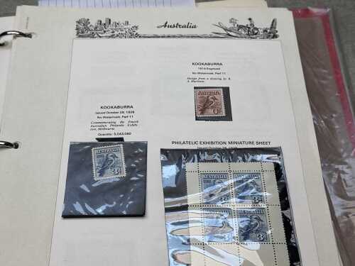 Seven Seas stamp album, some kangaroos, KGV heads