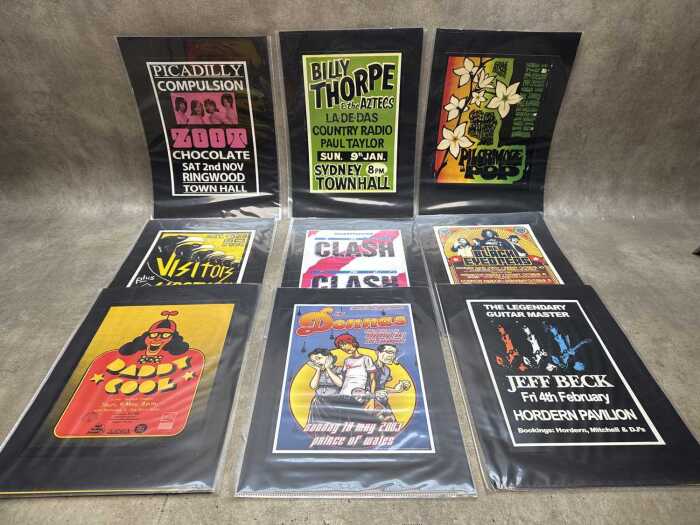Collection of music-related reproduction posters