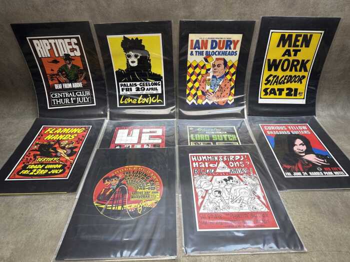 Collection of music-related reproduction posters