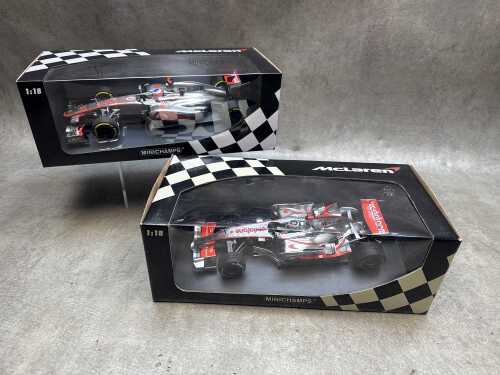Two McLaren Minichamps 2007 and 2012 model cars