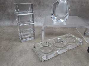 Group of cubic-shaped crystal decorator pieces - 3
