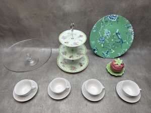 Ceramic and glass afternoon tea items - 2