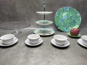 Ceramic and glass afternoon tea items - 3