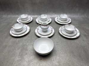 Antique G. Ahrenfeldt, Limoges, porcelain tea setting for five