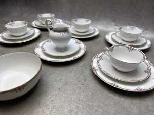 Antique G. Ahrenfeldt, Limoges, porcelain tea setting for five - 2
