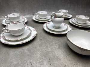 Antique G. Ahrenfeldt, Limoges, porcelain tea setting for five - 3