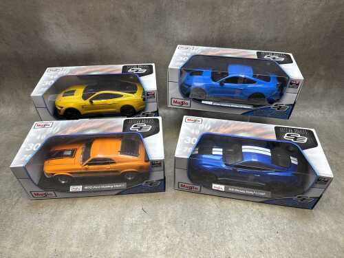 Four Maisto special edition 1:18 scale die-cast model Ford Mustang cars