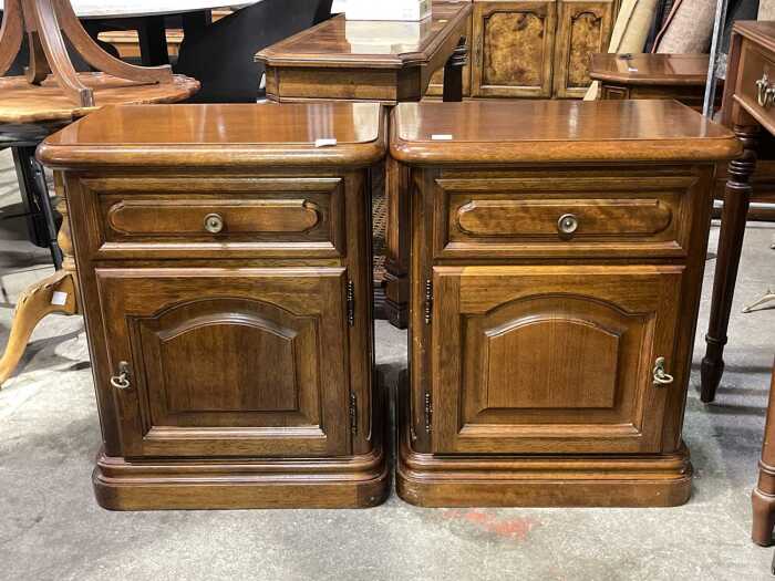 Pair of timber bedside tables