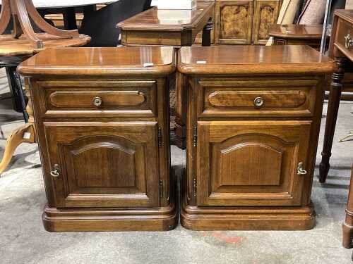 Pair of timber bedside tables