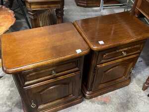 Pair of timber bedside tables - 2