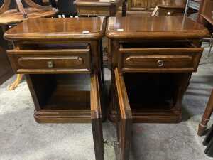 Pair of timber bedside tables - 3