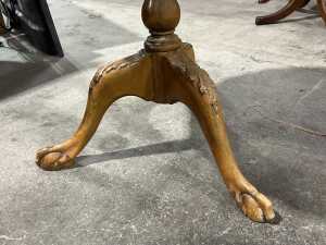 Antique mahogany tripod wine table - 3