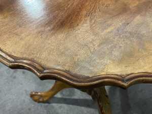 Antique mahogany tripod wine table - 4