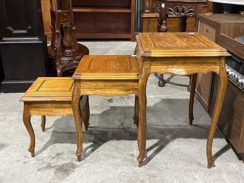 Timber nest of three tables
