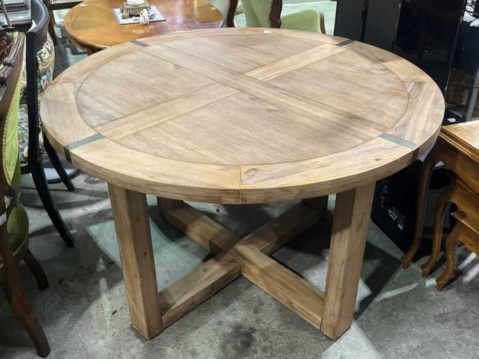 Modern round solid timber dining table