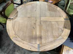 Modern round solid timber dining table - 2