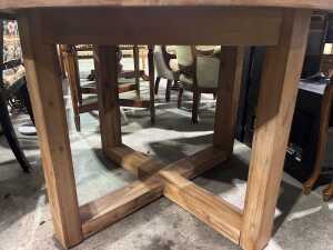 Modern round solid timber dining table - 3