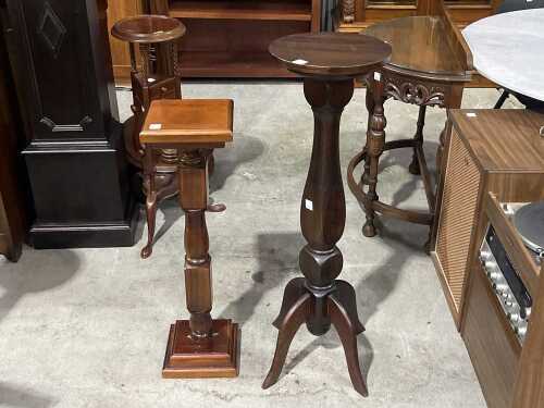 Two timber pedestals