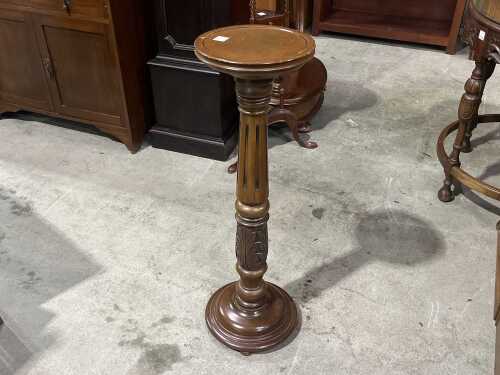 Carved timber pedestal stand