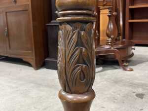 Carved timber pedestal stand - 4