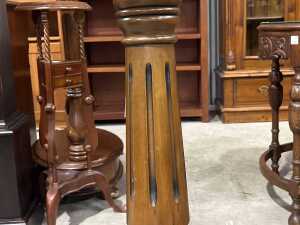 Carved timber pedestal stand - 5